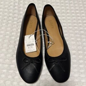 Black JCREW leather ballet flats